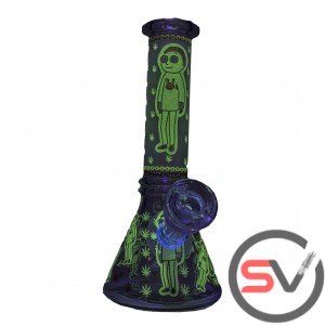 RICK AND MORTY BUNNY PAJAMAS WATER PIPE 8inch (GLOW IN DARK)